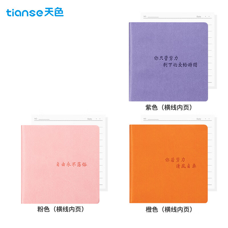 天色（TIANSE） 3本装加厚方形口袋本 小笔记本子便携随身携带记事本文具 TS-4168