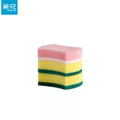 茶花（CHAHUA）221003 海绵百洁布不易沾油家用2+1片装海绵擦加厚厨房刷锅