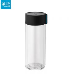 茶花（CHAHUA）051005双层抗菌玻璃水杯320m耐热玻璃双层杯体