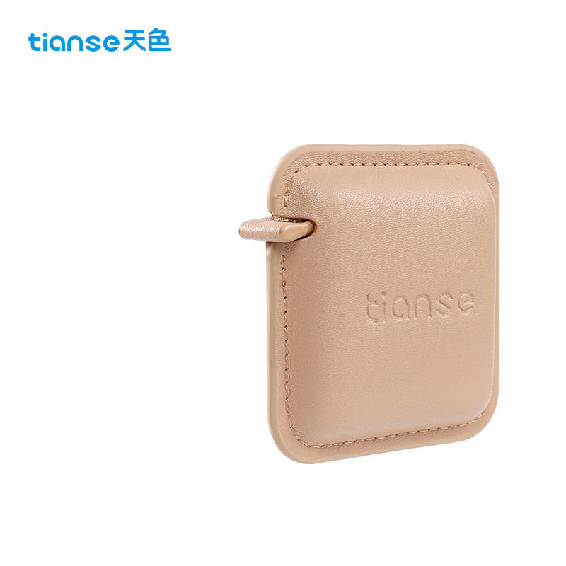 天色（TIANSE） 迷你卷尺2米厚款方形 三围身高随身皮尺家用自动卡位 TS-5707 淡杏色
