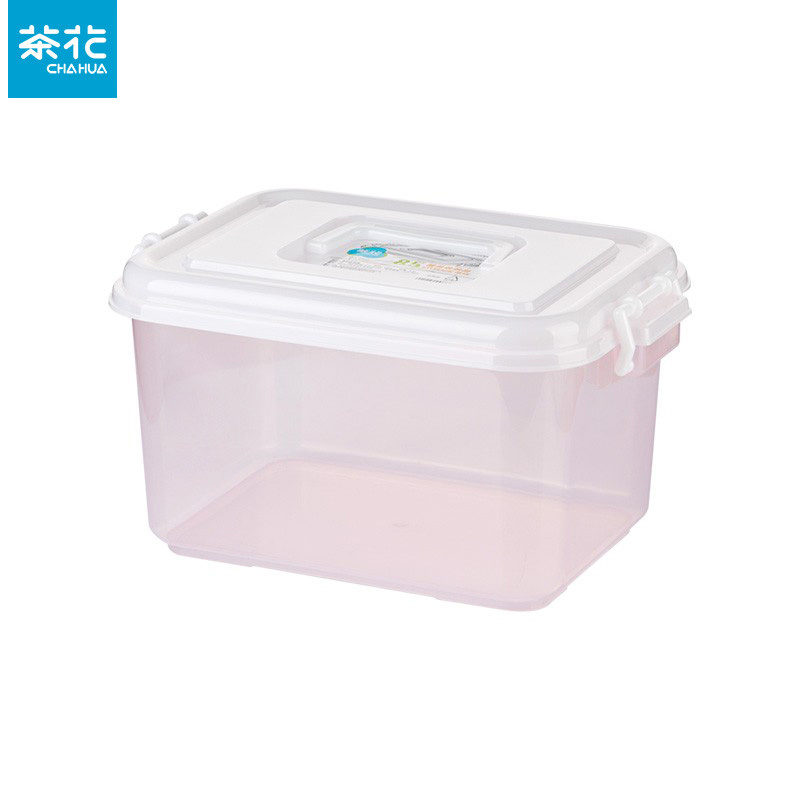 茶花（CHAHUA） 2822 小号红色收纳箱8.5L*2个透彩便携收纳箱