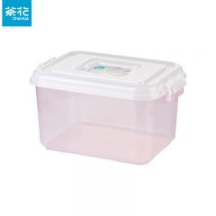 茶花（CHAHUA） 2822 小号红色收纳箱8.5L*2个透彩便携收纳箱