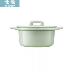 北鼎（Buydeem） CT1002绿色陶瓷碗陶瓷小盅双耳带盖早餐粥碗早餐甜品蒸蛋饭碗儿童小碗盅