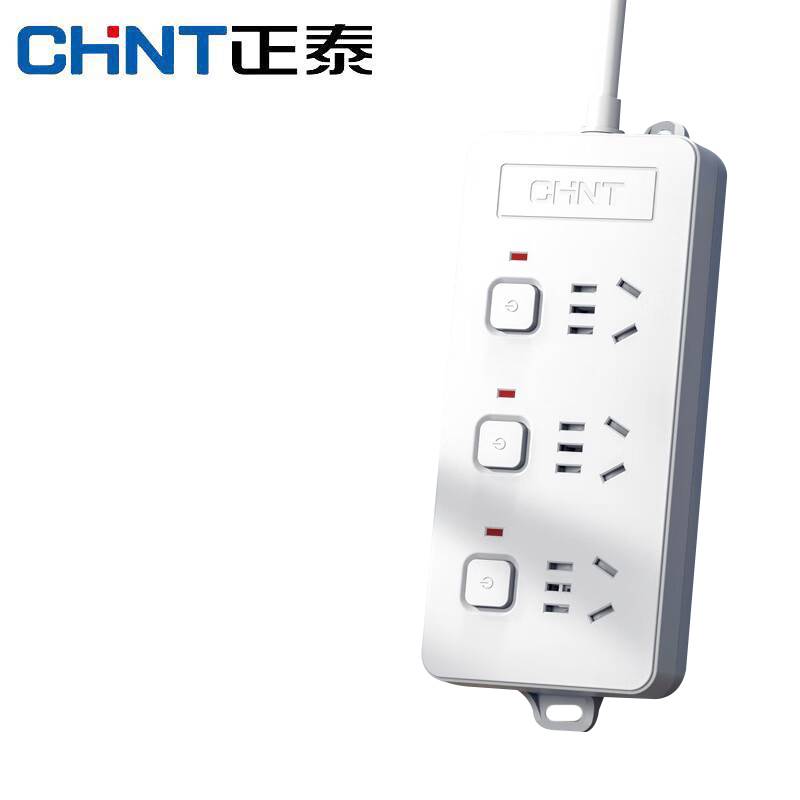 正泰（CHNT）分控插座/插线板/插排/排插/接线板/拖线板3位分控 （带独立开关）10A 2130-1.8m
