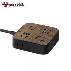 公牛（BULL） GN-R3330 新国标插座 插线板 插排 排插 接线板 拖线板 5位总控1.8米 黑色木纹