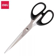 得力（deli） 6009剪刀 黑 办公生活家用剪刀 中号剪子手工剪纸刀