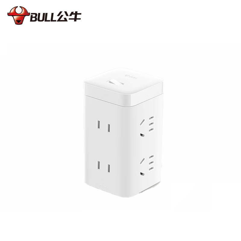 公牛（BULL） 大魔方插座 插线板/插排/排插/接线板/拖线板 GNV-UE2240 白色魔方6位插座全长1.8米
