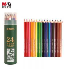 晨光 画画彩色笔手绘学生绘画油性铅笔水溶性和油性可选 24色/油性/绿筒装AWP34305