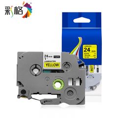 彩格 标签机色带 TZe-651 24mm 黄底黑字/支