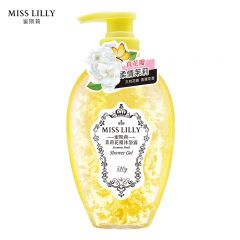 蜜斯莉（Miss Lilly）氨基酸茉莉香氛沐浴露520g 天然花瓣无皂基氨基酸沐浴乳持久留香