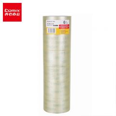 齐心 JP4810-6 普透封箱胶带  48mm*100y  6卷/筒