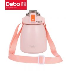 徳铂（Debo） 大肚杯保温杯高颜值可爱水杯学生儿童大容量便携保温杯900ml 粉红色