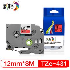 彩格 标签机色带 Tze-431 红底黑字 12mm/支