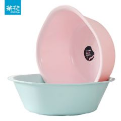 茶花（CHAHUA）塑料洗脸盆方盆 新生儿婴儿洗脸洗屁屁加厚抗菌塑料方盆小号S号 A03004