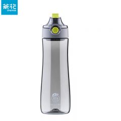 茶花（CHAHUA）派乐水杯按压弹盖水杯男塑料便携运动水壶女户外健身杯随行杯子 【绿色610ml】050009