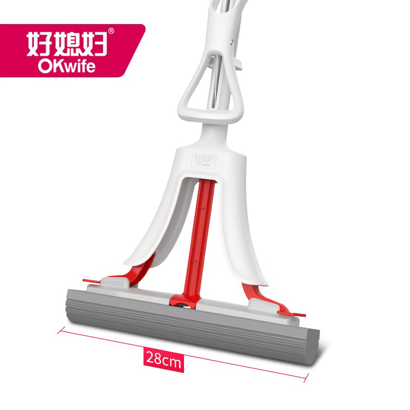 好媳妇（OKwife）HD-7203 海绵拖把家用吸水墩布懒人免手洗自动胶棉地板拖挤水式刮水神器