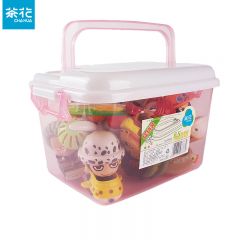 茶花（CHAHUA） 2843P 收纳箱小号整理箱塑料储物箱手提桌面宿舍收纳盒6.5L 2个装（颜色随机）