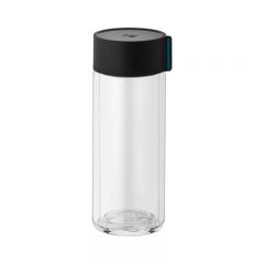 茶花（CHAHUA） 双层抗菌玻璃杯水杯茶杯抗菌水杯260ml黑色 051004