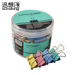 迅想长尾票夹燕尾夹19mm彩色 40只/筒