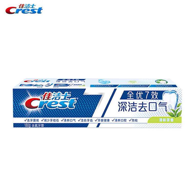 佳洁士（CREST） 全优7效茶香清新牙膏180g防蛀美白去牙渍