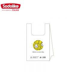 尚岛宜家 笑脸袋32*14*50cm*100条加厚手提背心外卖购物袋