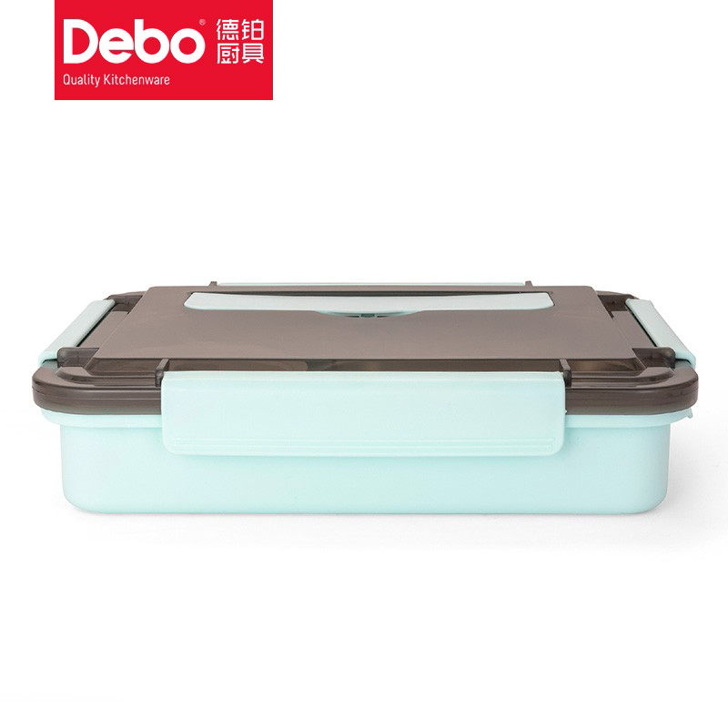 徳铂（Debo） DEP-737迪亚斯便携饭盒五格大容量不锈钢餐盘蓝色1.4L