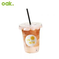 欧橡（OAK） 奶茶杯一次性咖啡杯子饮品杯带盖冷饮塑料杯吸管350ML*20套 C1395