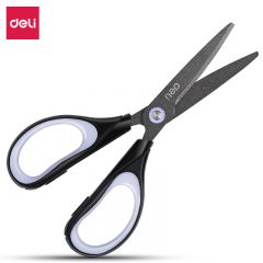 得力（deli） 6055 特氟龙剪刀 黑色 防粘不锈钢剪剪子美工剪手工剪裁缝剪裁纸剪纸