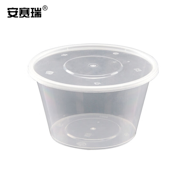 安赛瑞 24977 一次性打包盒 300ML 加厚透明快圆形（300个装）