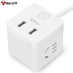 公牛（BULL） 小魔方USB插座GNV-UUB122 五孔插口X2+2USB口 1.5m线长插座/插线板/接线板/排插/开关插座