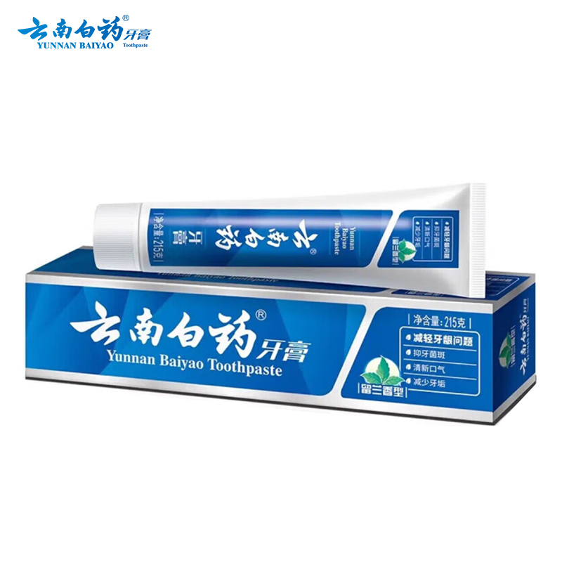 云南白药 减轻牙龈问题清新口气大规格单支装牙膏留兰香型215g