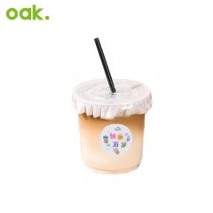 欧橡（OAK） 奶茶杯一次性咖啡杯子饮品杯带盖冷饮塑料杯吸管500ML*10套 C1396