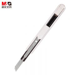 晨光(M&G) 文具9mm白色全包塑金属美工刀经济型简易裁纸刀壁纸刀普惠型多功能刀ASSN2254