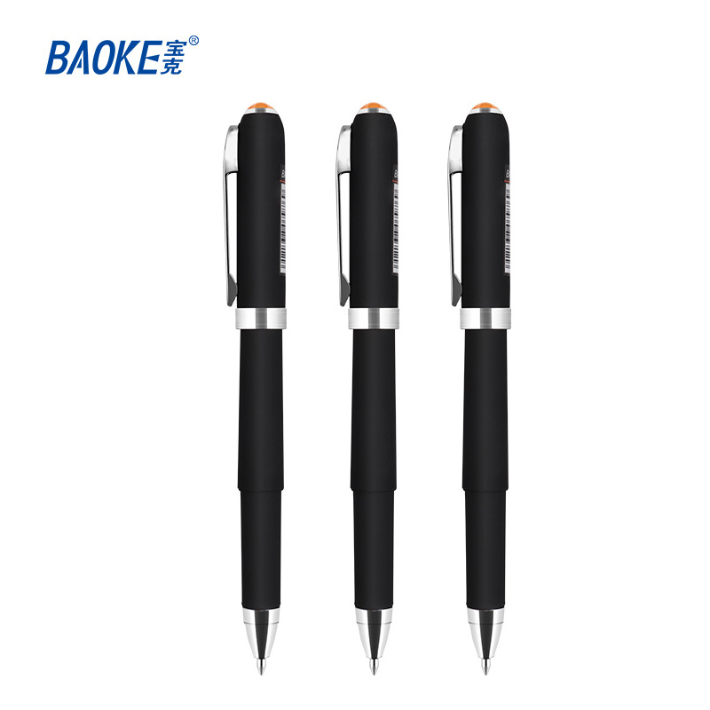 宝克（BAOKE） PC2228  1.0mm-黑色磨砂笔杆中性笔办公水笔商务签字笔  12支/盒