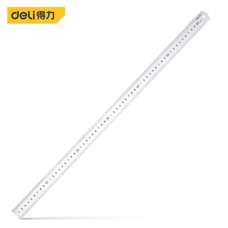 得力（deli）不锈钢测量工具钢尺 60CM 钢直尺 DL8600