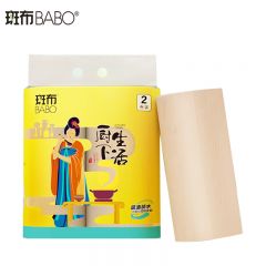 斑布(BABO）厨房纸巾懒人抹布竹浆纸吸水吸油纸 2层80节*2卷整提 吸油纸