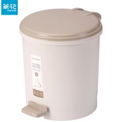 茶花（CHAHUA）1502 大号带盖脚踏家用厨房办公室塑料清洁圆型客厅清洁桶
