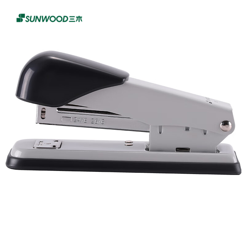 三木（SUNWOOD） 效率王系列25页金属耐用型订书机/订书器自带起钉器可旋转钉板青灰色P83