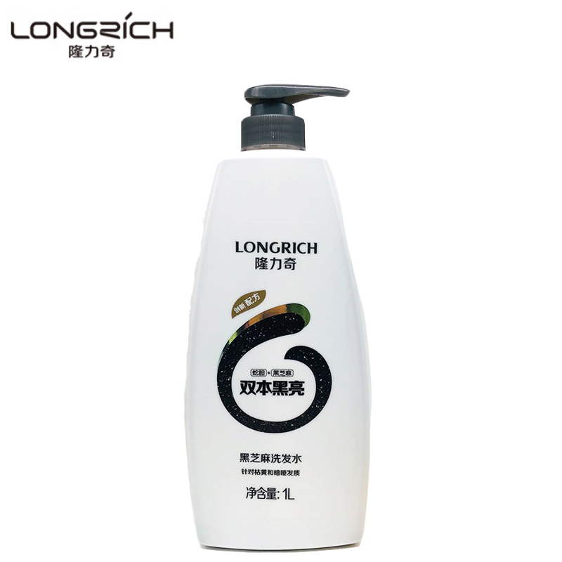 隆力奇（LONGRICH）枯黄暗哑黑亮润泽洗头膏家庭装洗发露 黑芝麻洗发水1L