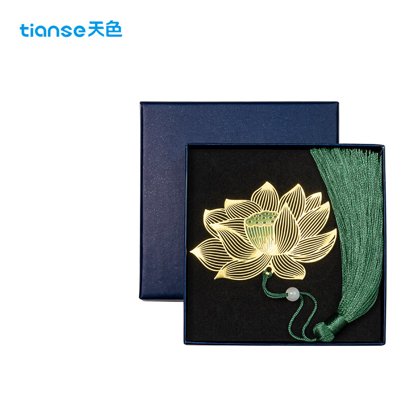 天色（TIANSE） 教师节礼物书签礼盒师开学礼物礼盒装 TS-5878 碧叶荷花