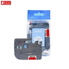 硕方（SUPVAN）标签机色带标签带 覆膜红底黑字 12mm L-431