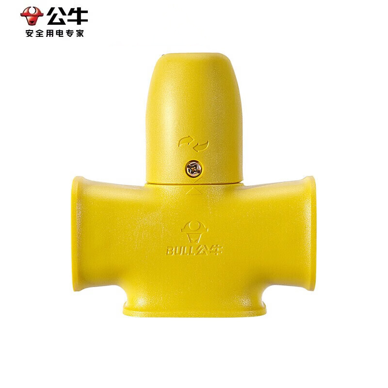 公牛（BULL） GN-C221X插座无线不带线防震防摔防压地拖专用工程插排户外插板黄色 3插位大字型