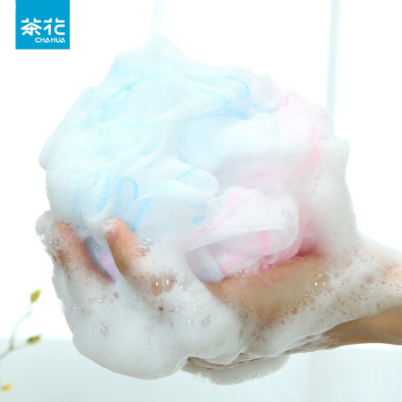 茶花（CHAHUA） 虹彩沐浴球沐浴花沐浴条搓澡巾沐浴网2个装颜色随机发 B5101P