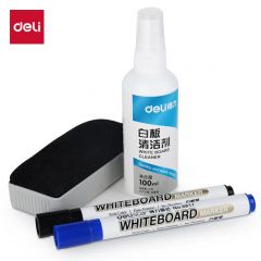 得力（deli） 白板擦写组合 清洗剂+板擦+白板笔 清洁剂液 1套 7839
