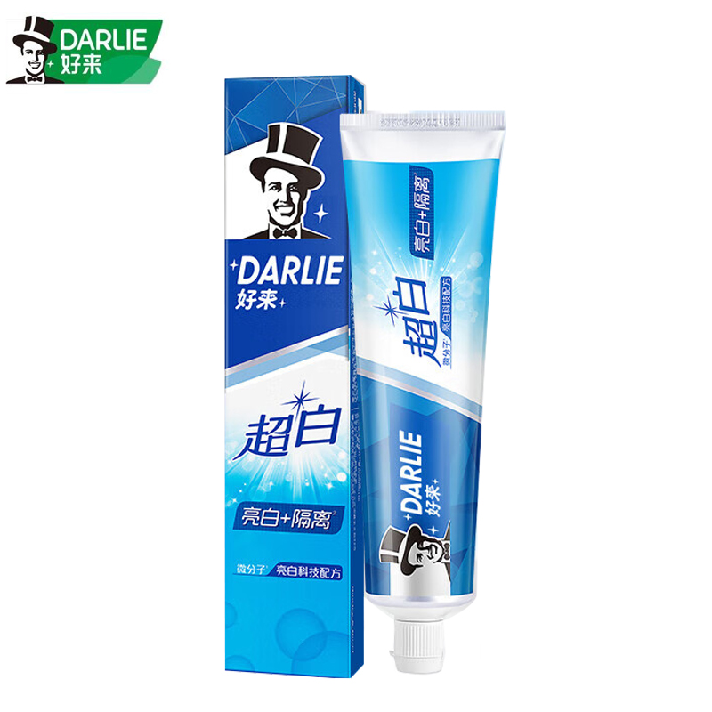 好来（DARLIE） 超白茶倍健牙膏清新口气含氟防蛀牙亮白牙齿 超白牙膏 90g