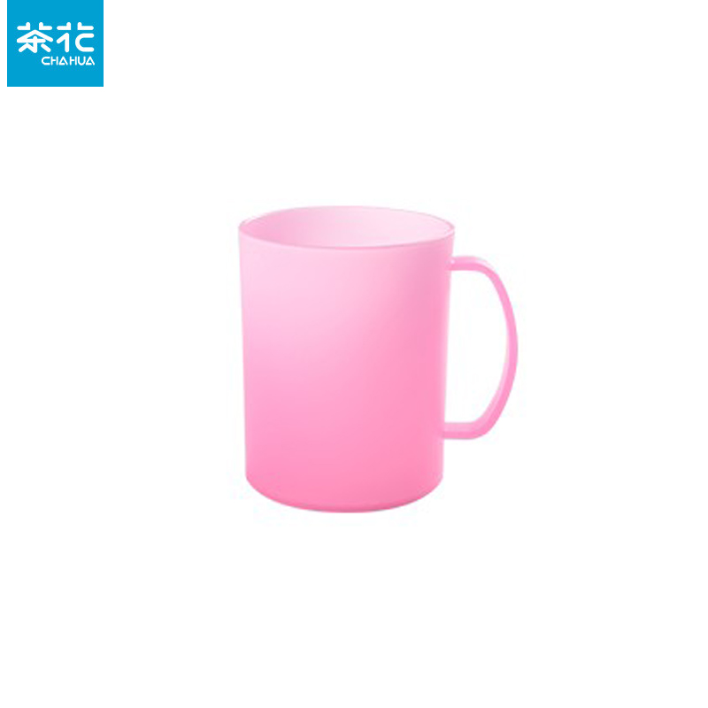 茶花（CHAHUA）漱口杯塑料家用简约牙刷杯牙缸杯子儿童情侣杯套装防摔 磨砂粉【1只420ml】1443
