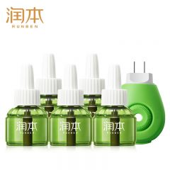 润本 蚊香液电蚊香驱蚊液150晚大容量45ml×5瓶+1器防蚊无香型儿童宝宝