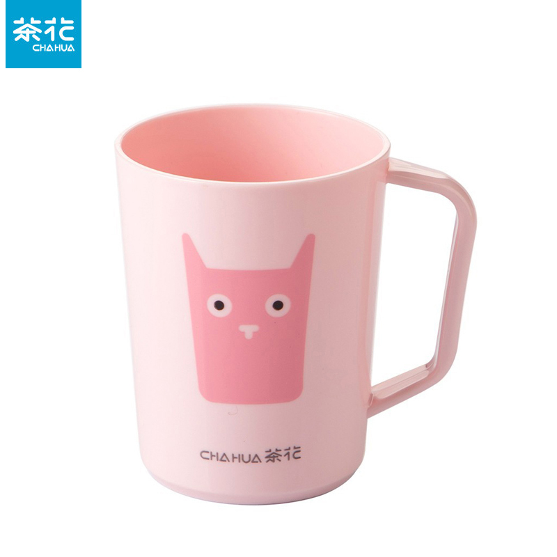 茶花（CHAHUA）儿童漱口杯牙刷杯卡通可爱儿童刷牙杯子 粉色1个 054006