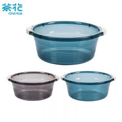 茶花（CHAHUA） 洗脸盆大号38cm洗脚盆洗衣盆透明加厚塑料盆子泡脚盆水盆洗菜盆