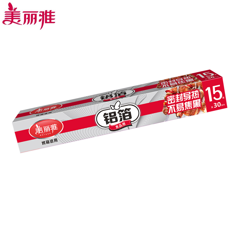 美丽雅（MARYY） 铝箔锡纸空气炸锅烤箱盘15米 盒装厨房烘焙带锯齿可裁剪